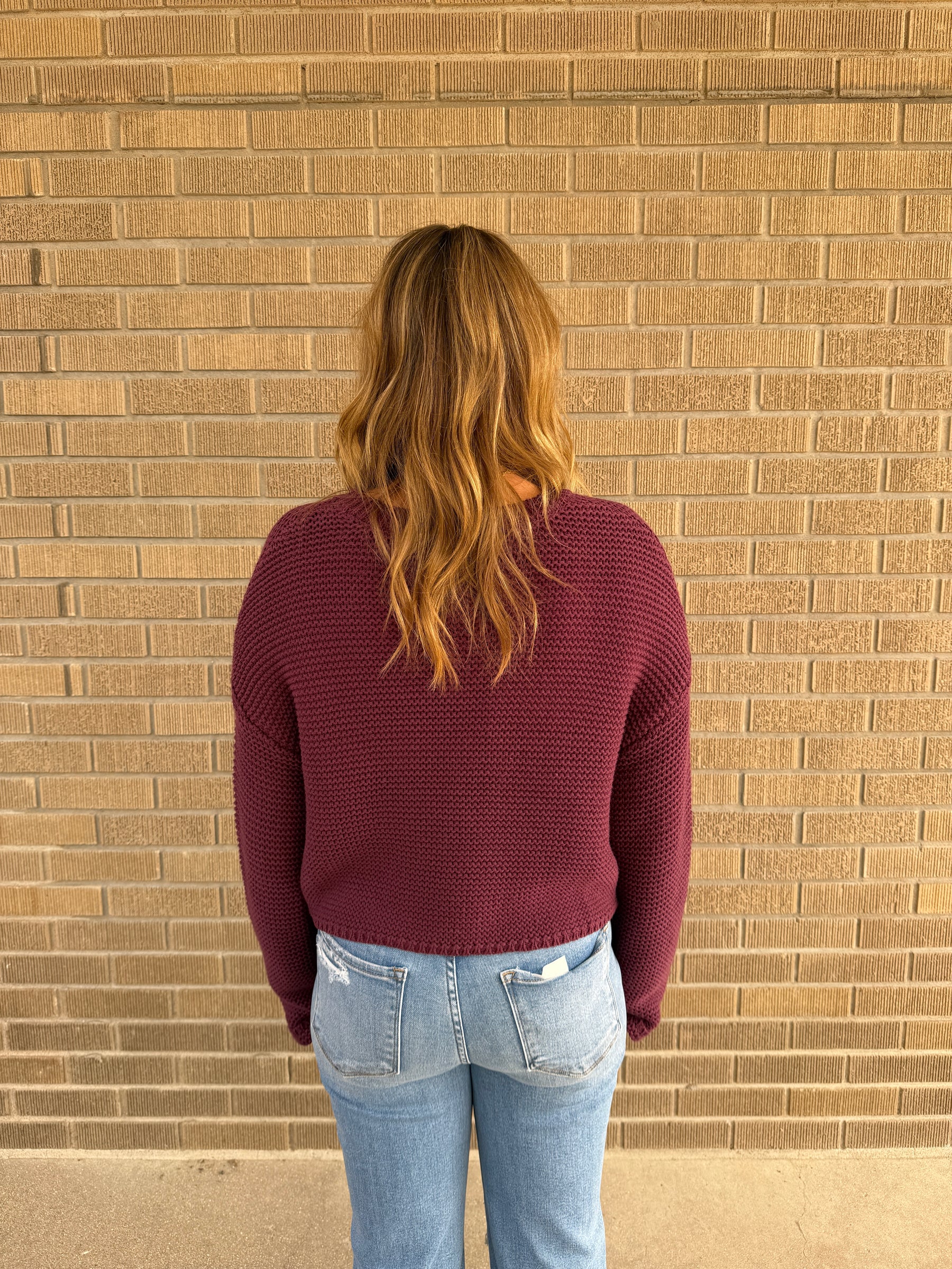 Dark Cherry Chunky Knit Sweater