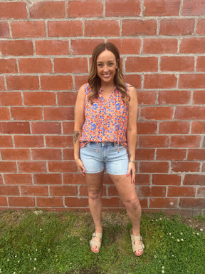Coral Floral Blouse