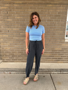 Lil Ribbed Tee - Blue