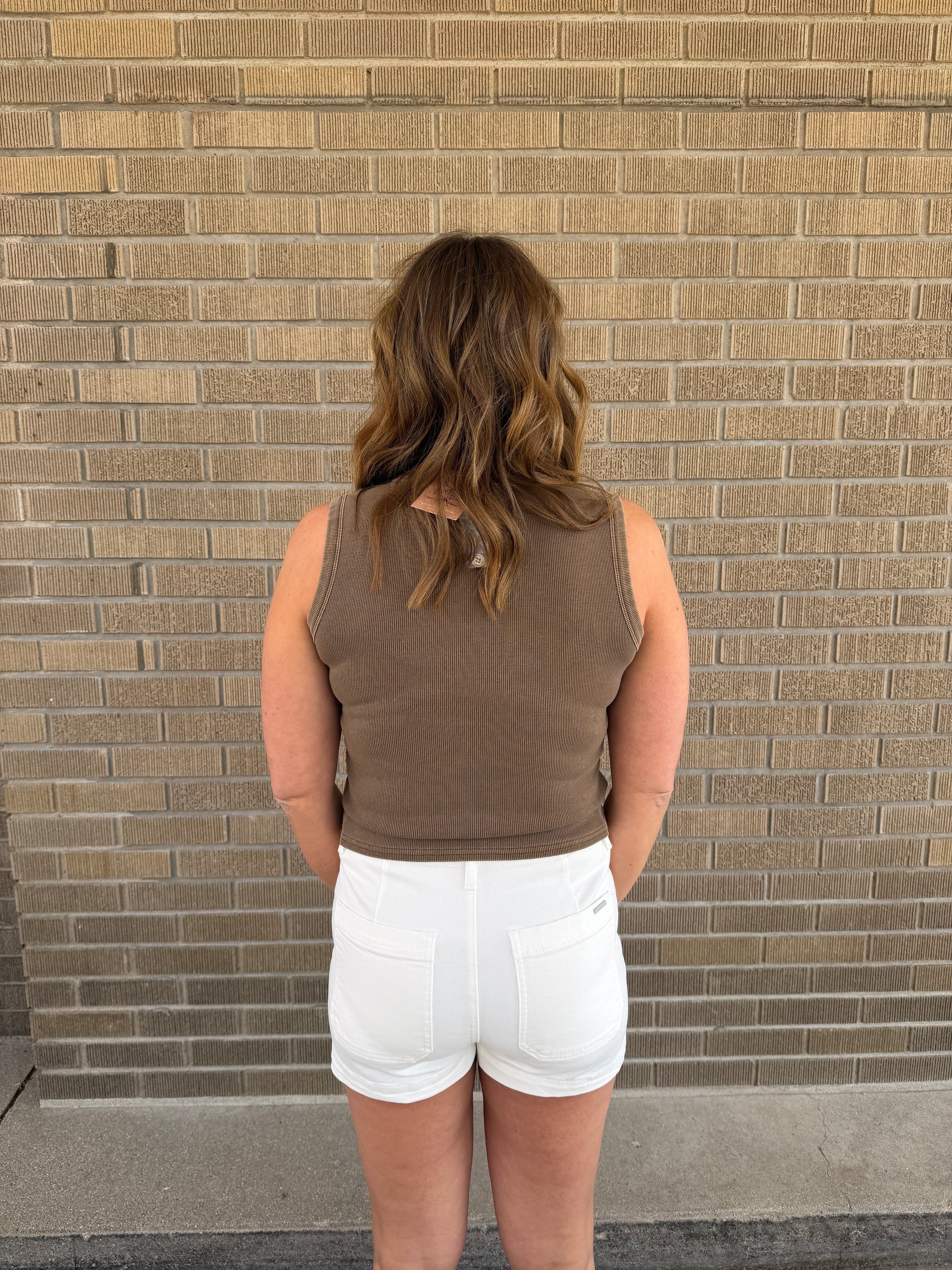 Chocolate Brown Button Up Tank