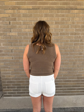 Chocolate Brown Button Up Tank
