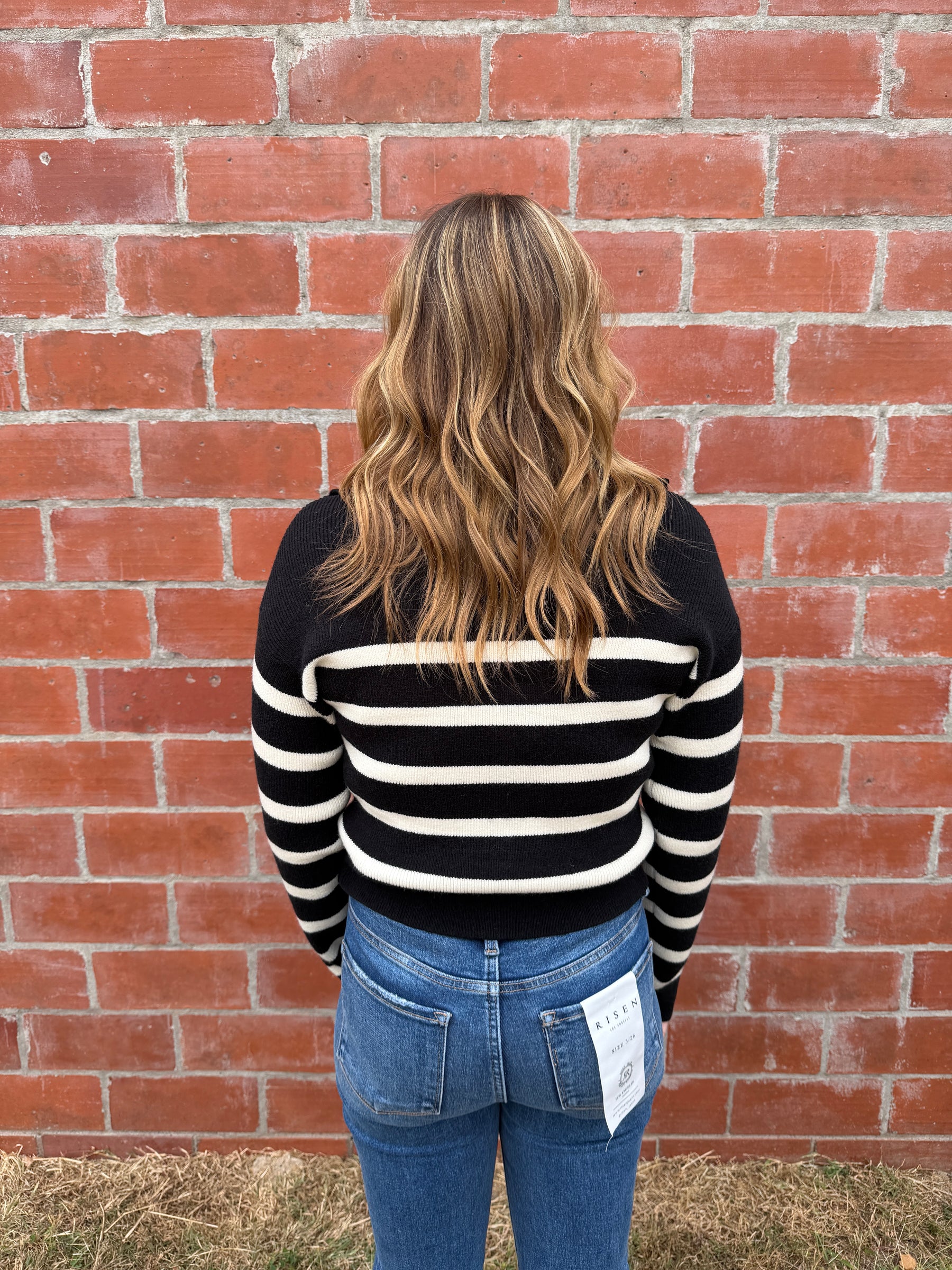 Stripe Zip Up Sweater
