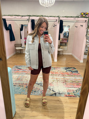 Ribbed Wine Romper