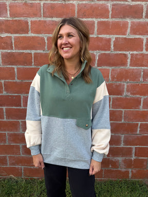 Sage Colorblock Pullover