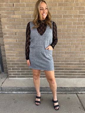 Black Lace Layering Top
