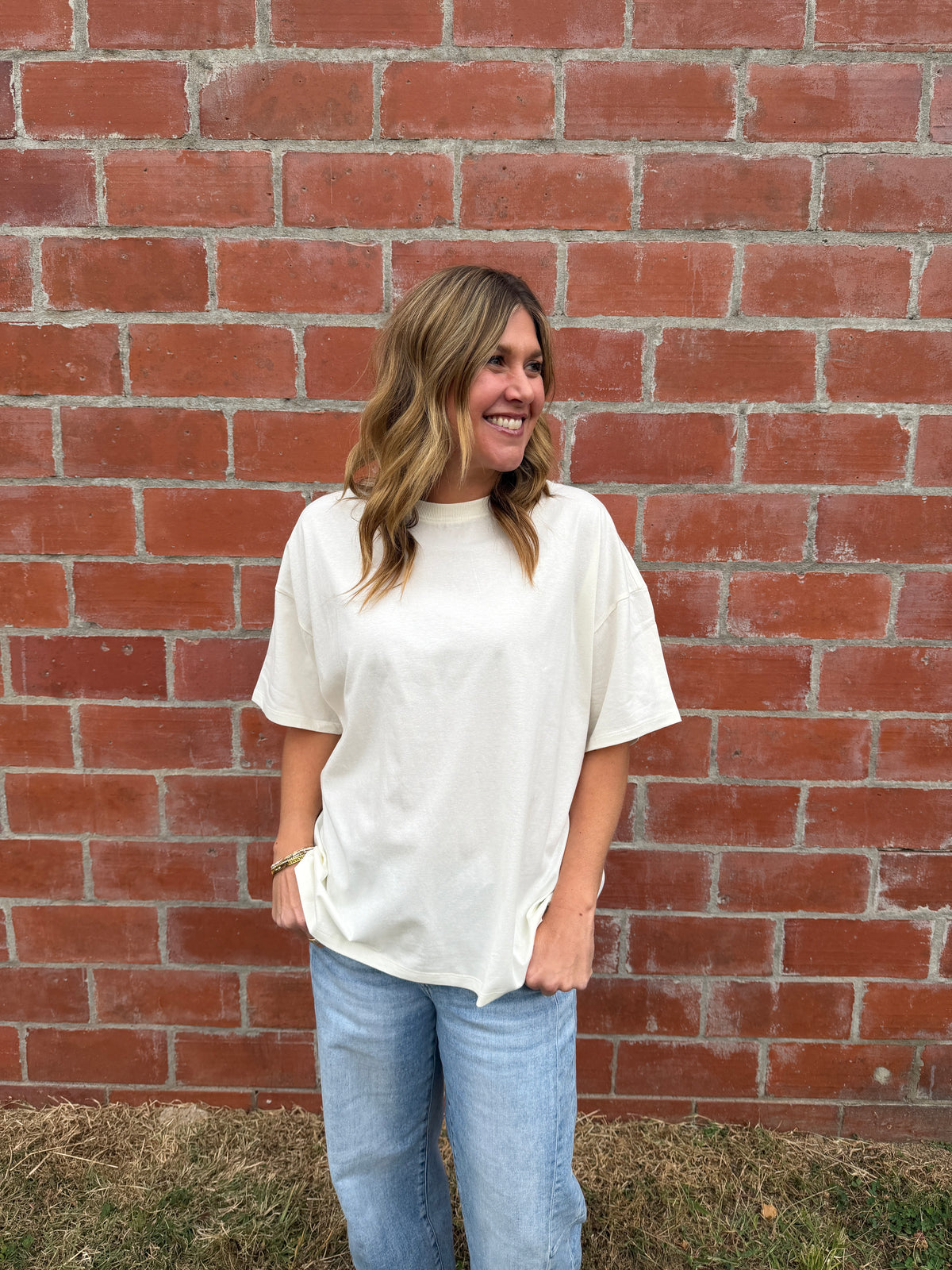 Chill All Day Oversized Tee - Cream