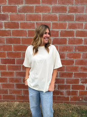 Chill All Day Oversized Tee - Cream
