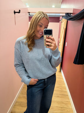Lightweight Knit Sweater - Ocean Blue