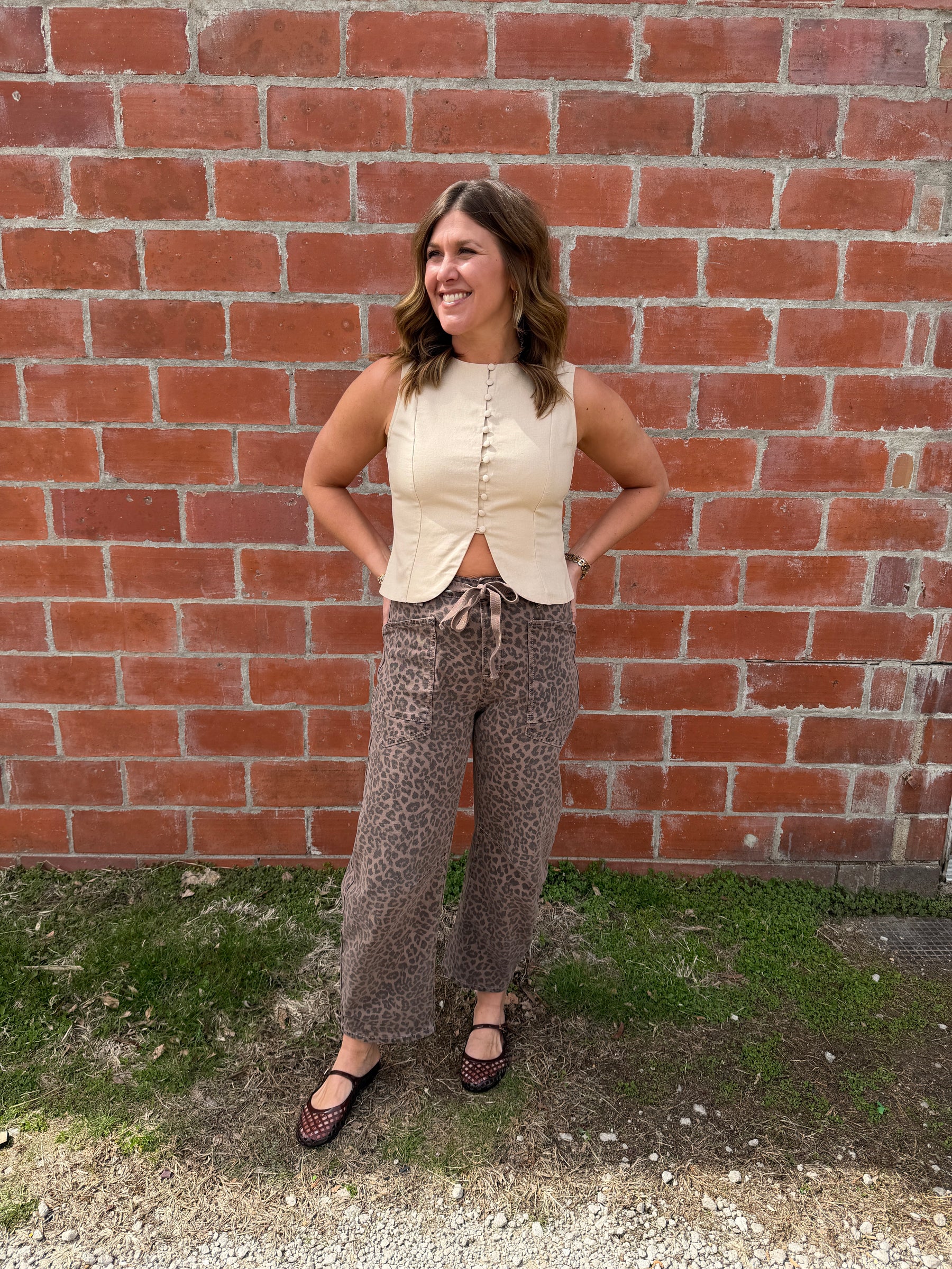 Leopard Barrel Jeans
