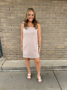 Woven Taupe Dress