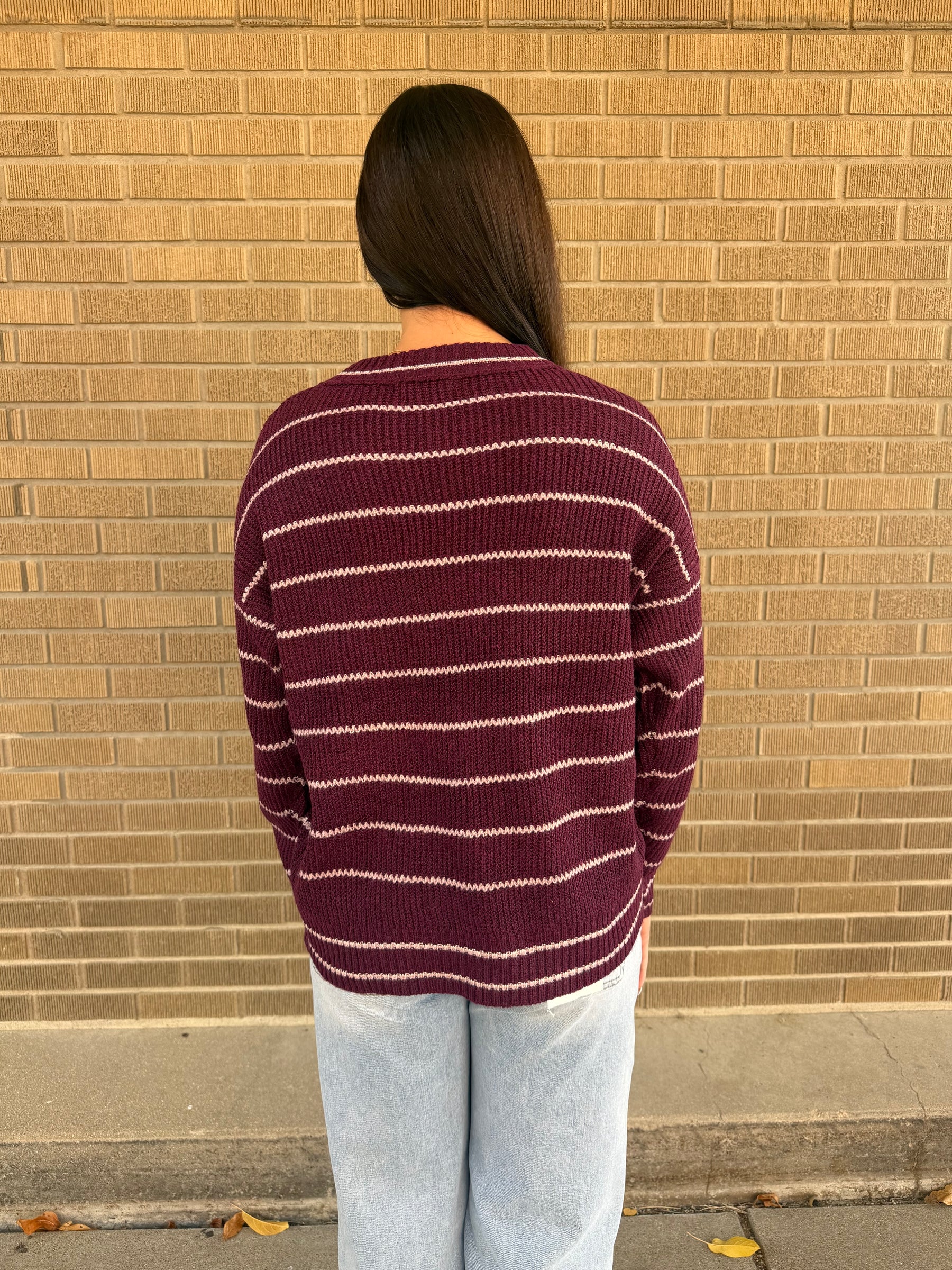 Sip Happens Stripe Sweater