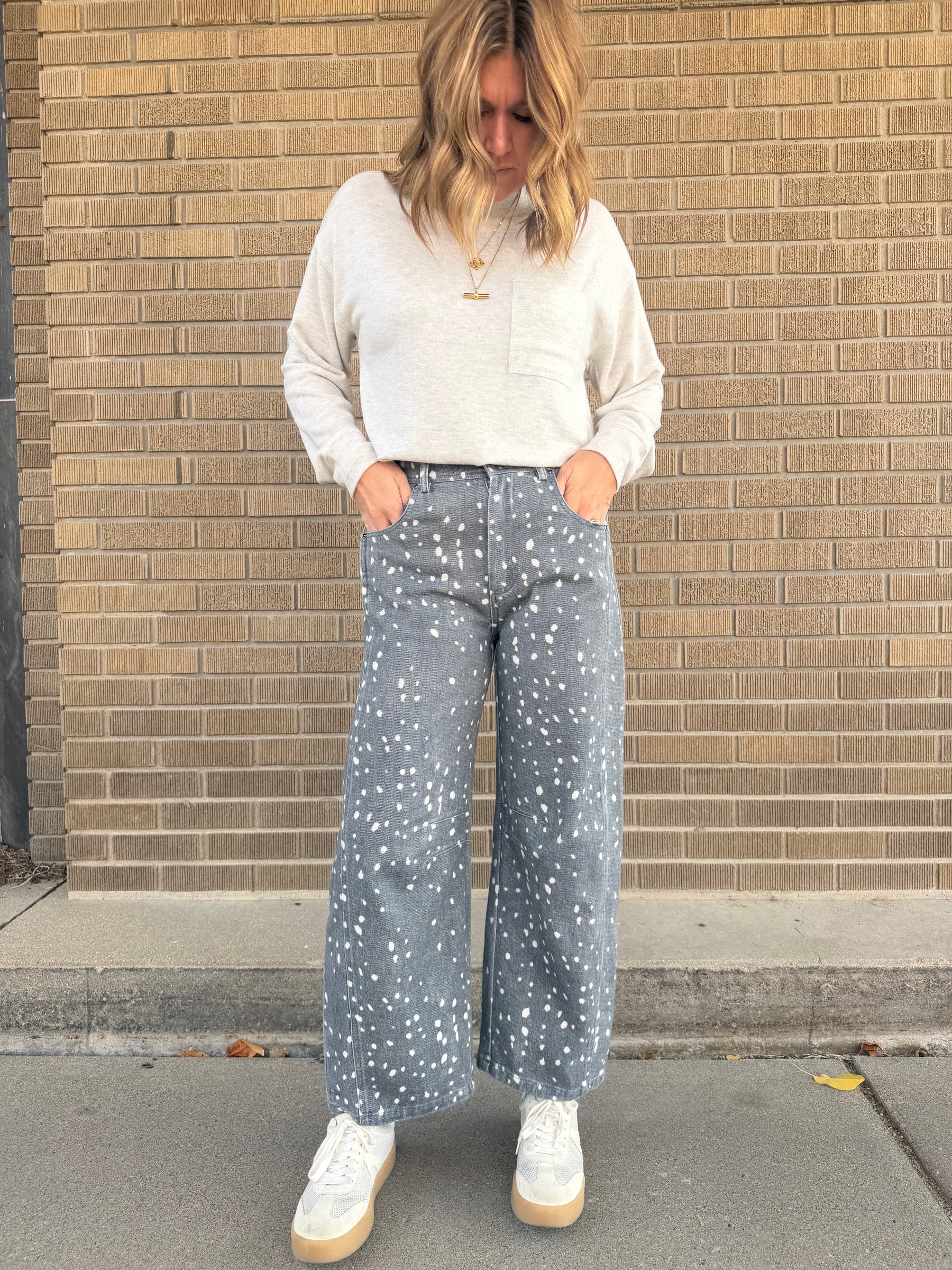 Speckle Barrel Jeans