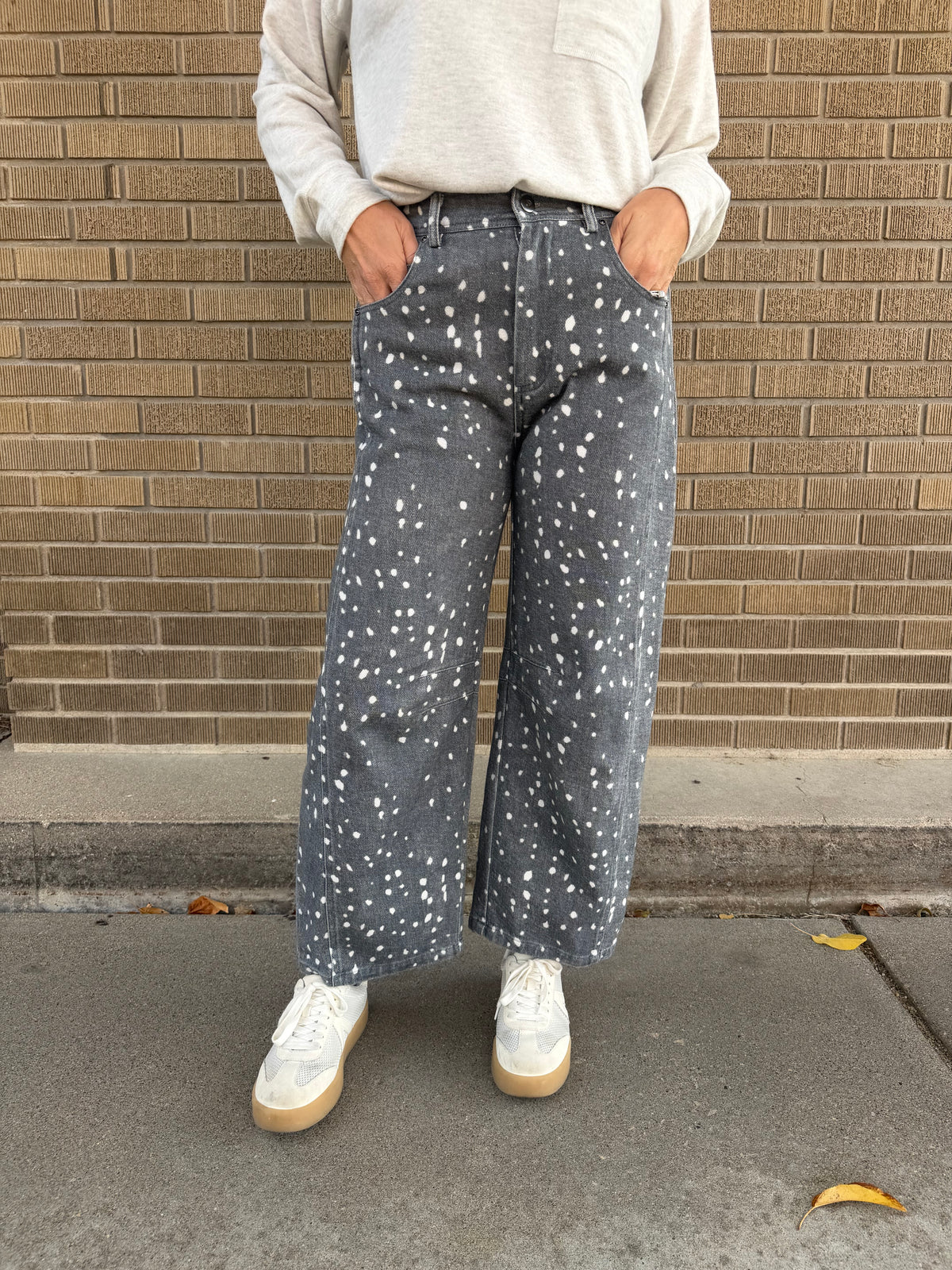 Speckle Barrel Jeans