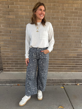 Speckle Barrel Jeans