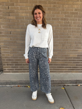 Speckle Barrel Jeans
