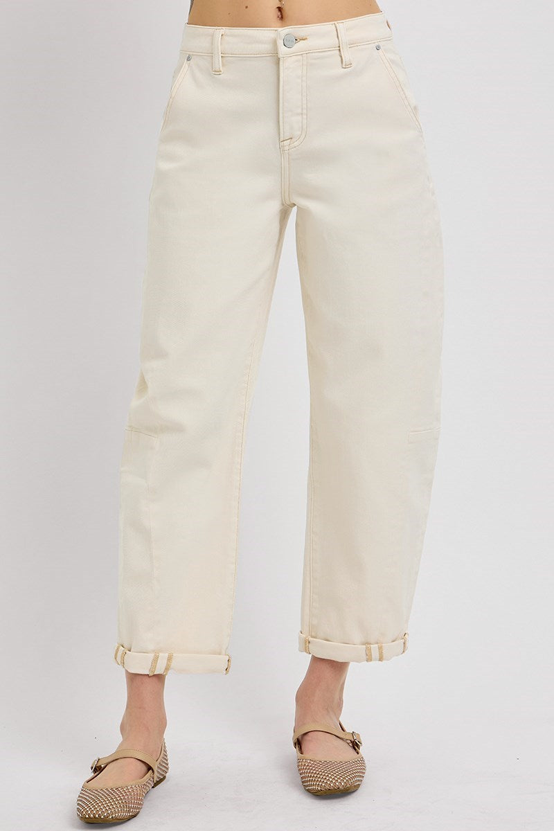 Ivory Barrel Jeans