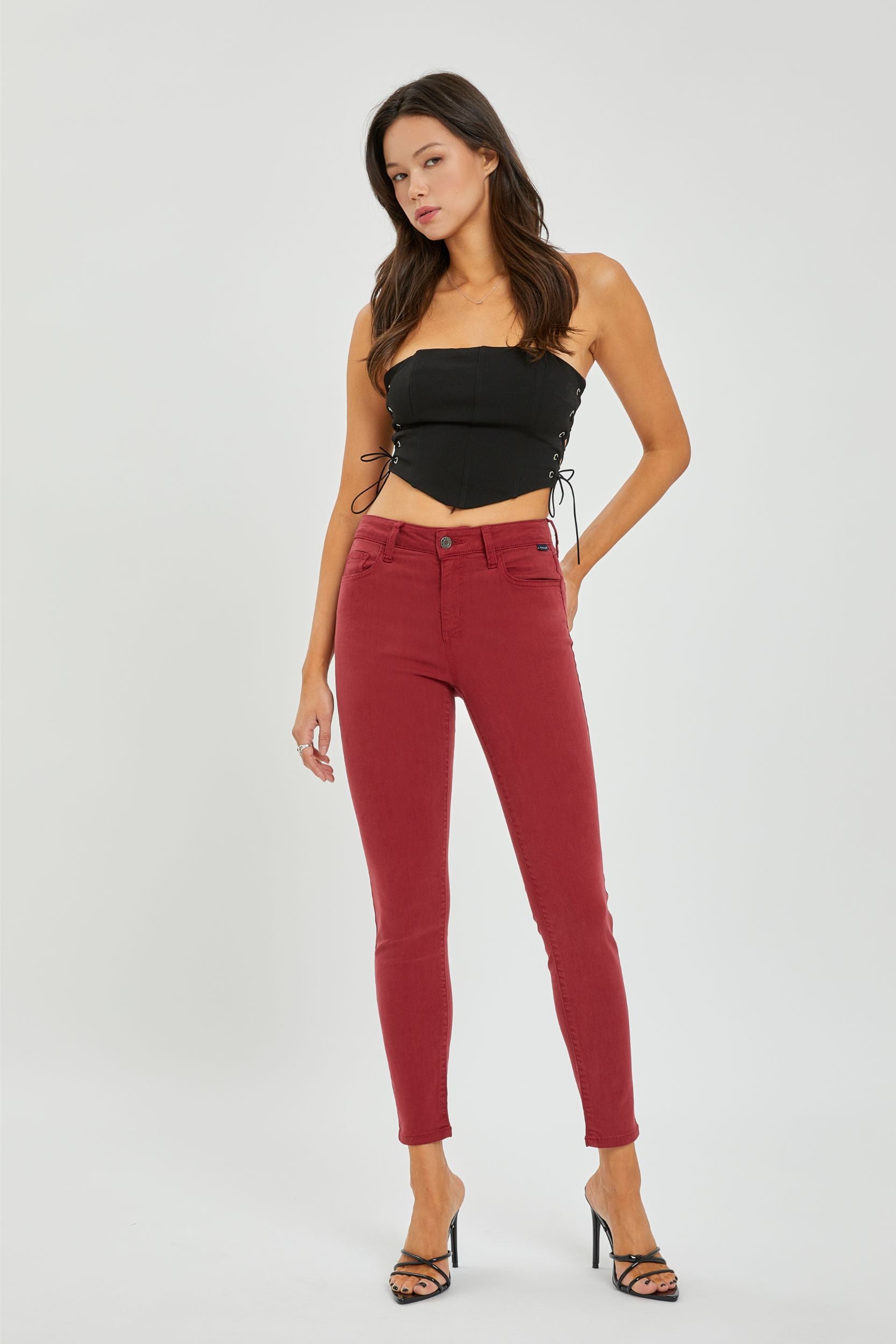 Red, Red Wine Skinny Jeans