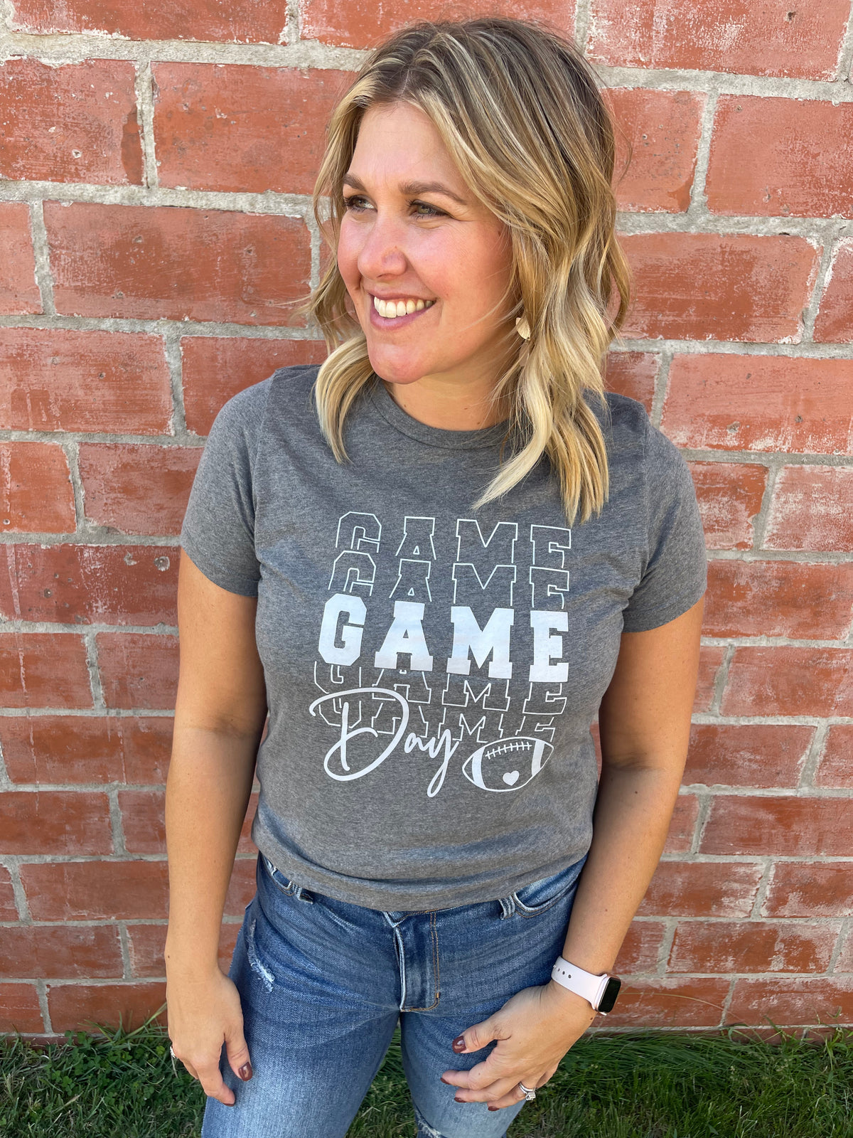 Heather Grey Game Day Graphic Tee